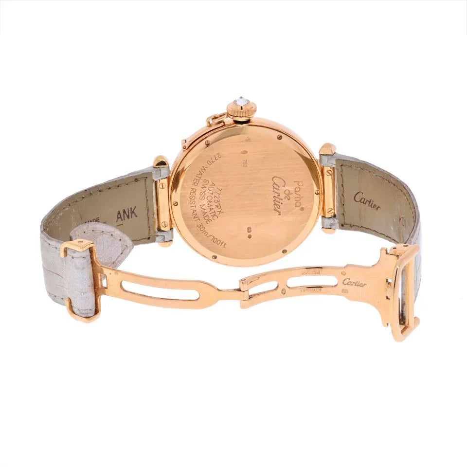 Cartier Pasha 18K Rose Gold Ladies Diamond Round White Dial 42mm Women Watch - The Back Vault