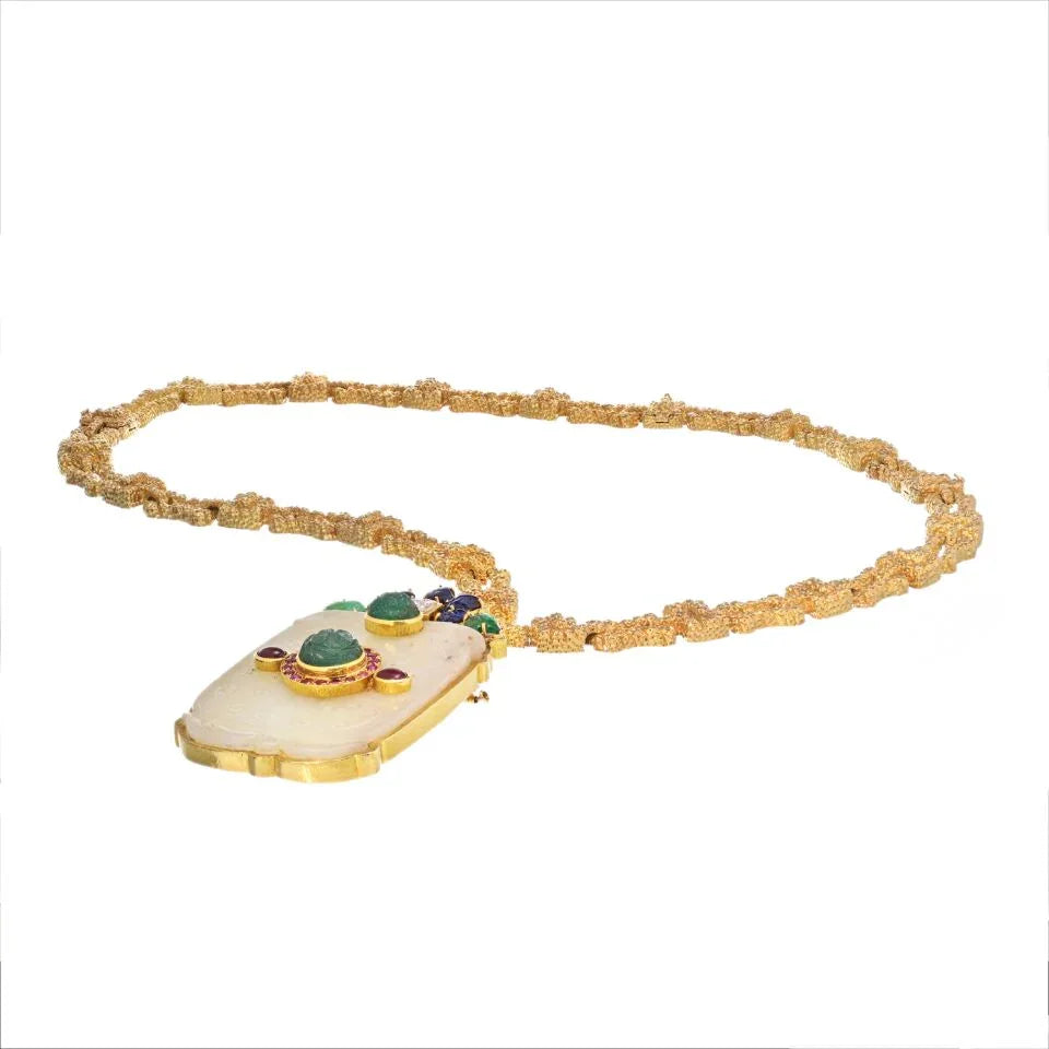 David Webb 18K Yellow Gold Chain With A French Jade Necklace - The Back Vault