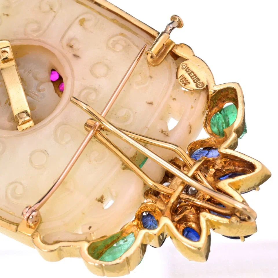 David Webb 18K Yellow Gold Chain With A French Jade Necklace - The Back Vault