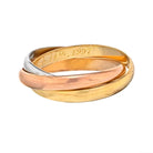 Cartier 18K Tri Color Trinity Classic Roller Wedding Ring - The Back Vault