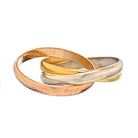 Cartier 18K Tri Color Trinity Classic Roller Wedding Ring - The Back Vault