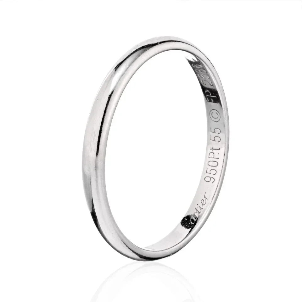Cartier Platinum Model 1895 Ladies Dome Wedding Ring - The Back Vault