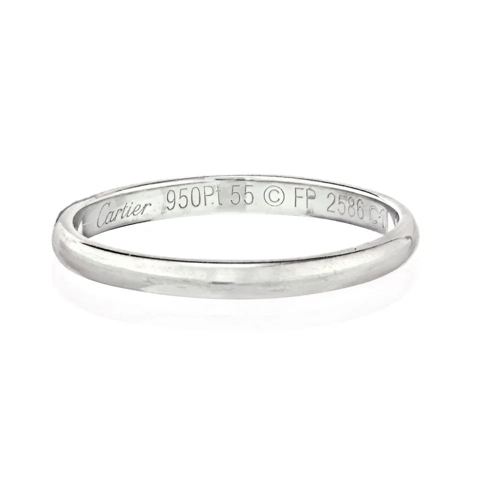 Cartier Platinum Model 1895 Ladies Dome Wedding Ring - The Back Vault