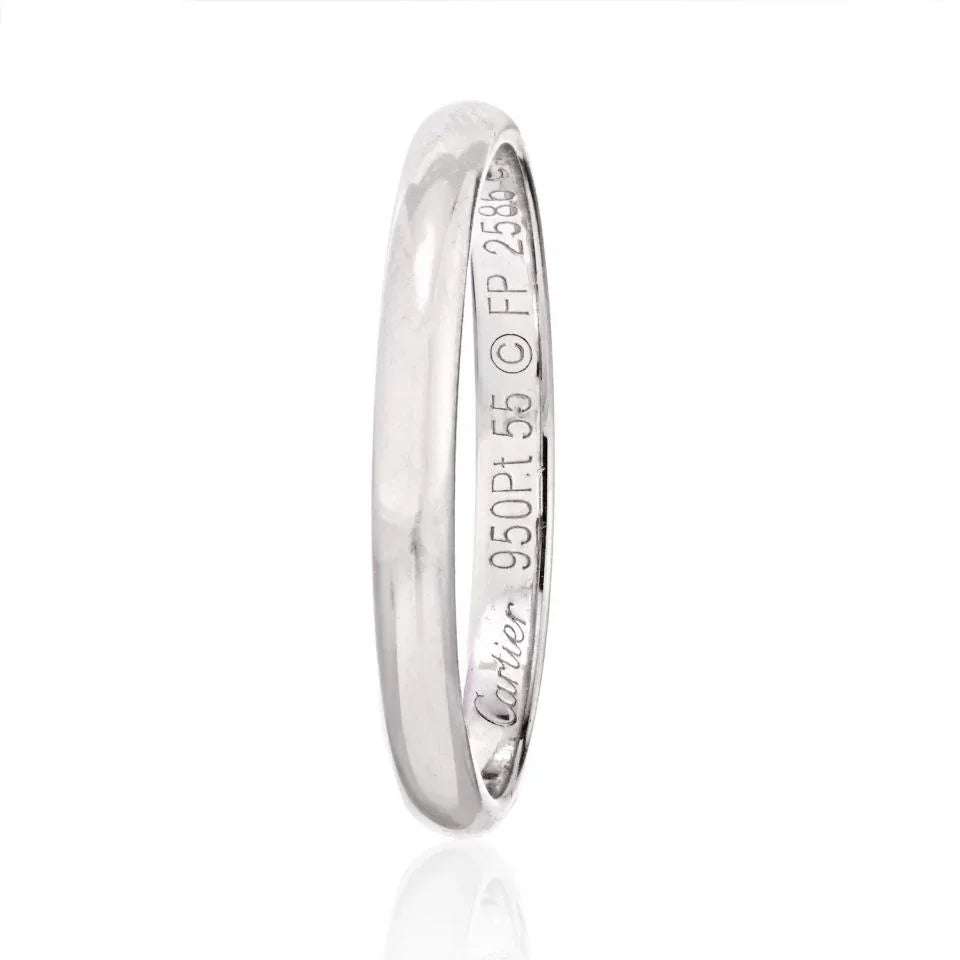Cartier Platinum Model 1895 Ladies Dome Wedding Ring - The Back Vault