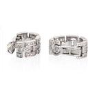 Cartier 18K White Gold Maillon Diamond Huggie Earrings - The Back Vault