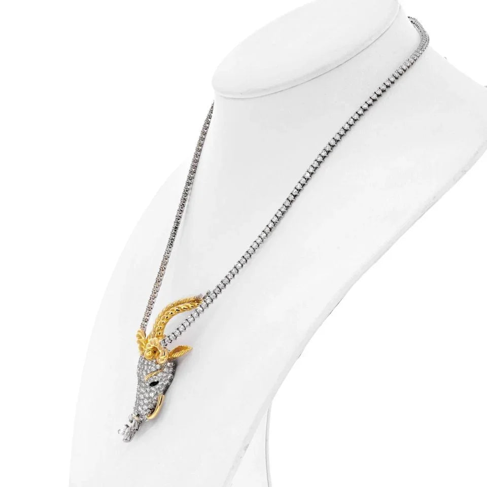 Tiffany & Co. Schlumberger Diamond Gazelle Pendant On A Diamond Necklace - The Back Vault