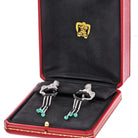 Cartier 18K White Gold Panthere De Cartier Onyx And Emerald Tassels Earrings - The Back Vault
