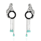 Cartier 18K White Gold Panthere De Cartier Onyx And Emerald Tassels Earrings - The Back Vault