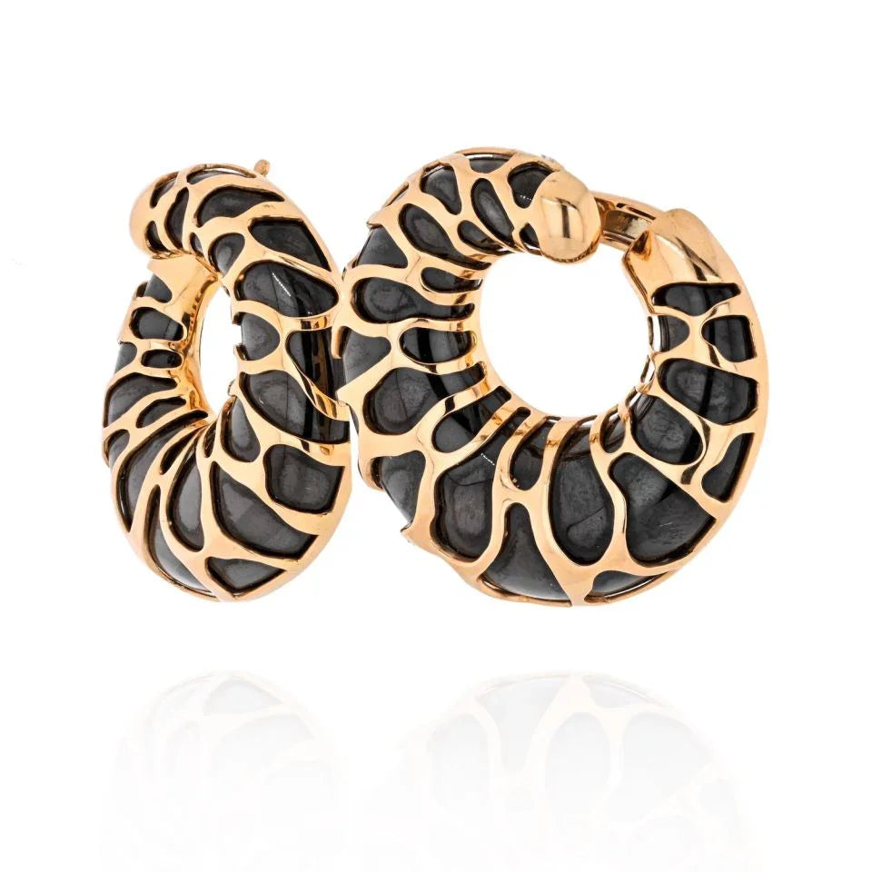 Marina B. 18K Gold Giraffe Animal Print Clip Earrings - The Back Vault