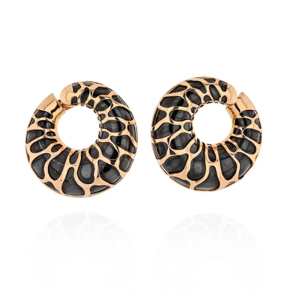 Marina B. 18K Gold Giraffe Animal Print Clip Earrings - The Back Vault