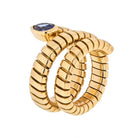 Bvlgari 18K Yellow Gold Tubogas Sapphire Ring - The Back Vault