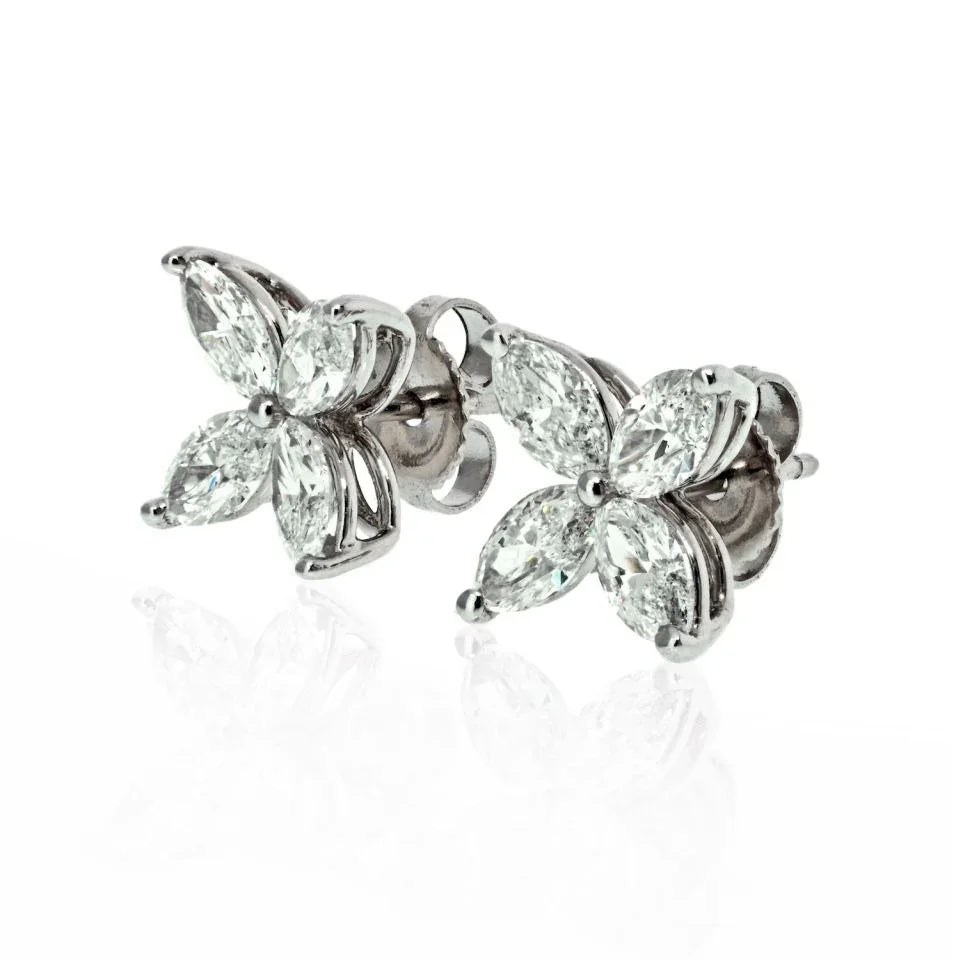 Tiffany & Co. Platinum 1.62cts Victoria Large Model Stud Earrings - The Back Vault