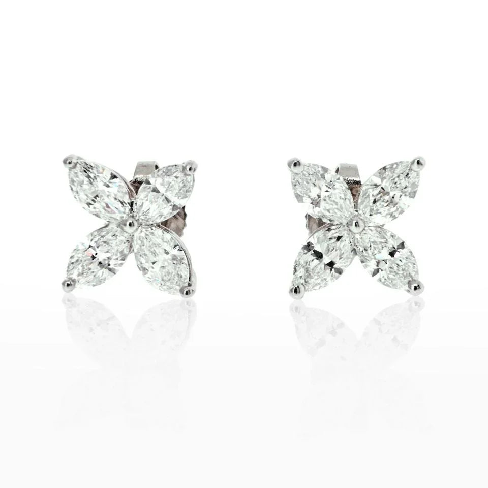 Tiffany & Co. Platinum 1.62cts Victoria Large Model Stud Earrings - The Back Vault