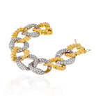 Platinum & 18K Yellow Gold 15 Carat Wide Alternating Diamond Link Bracelet - The Back Vault