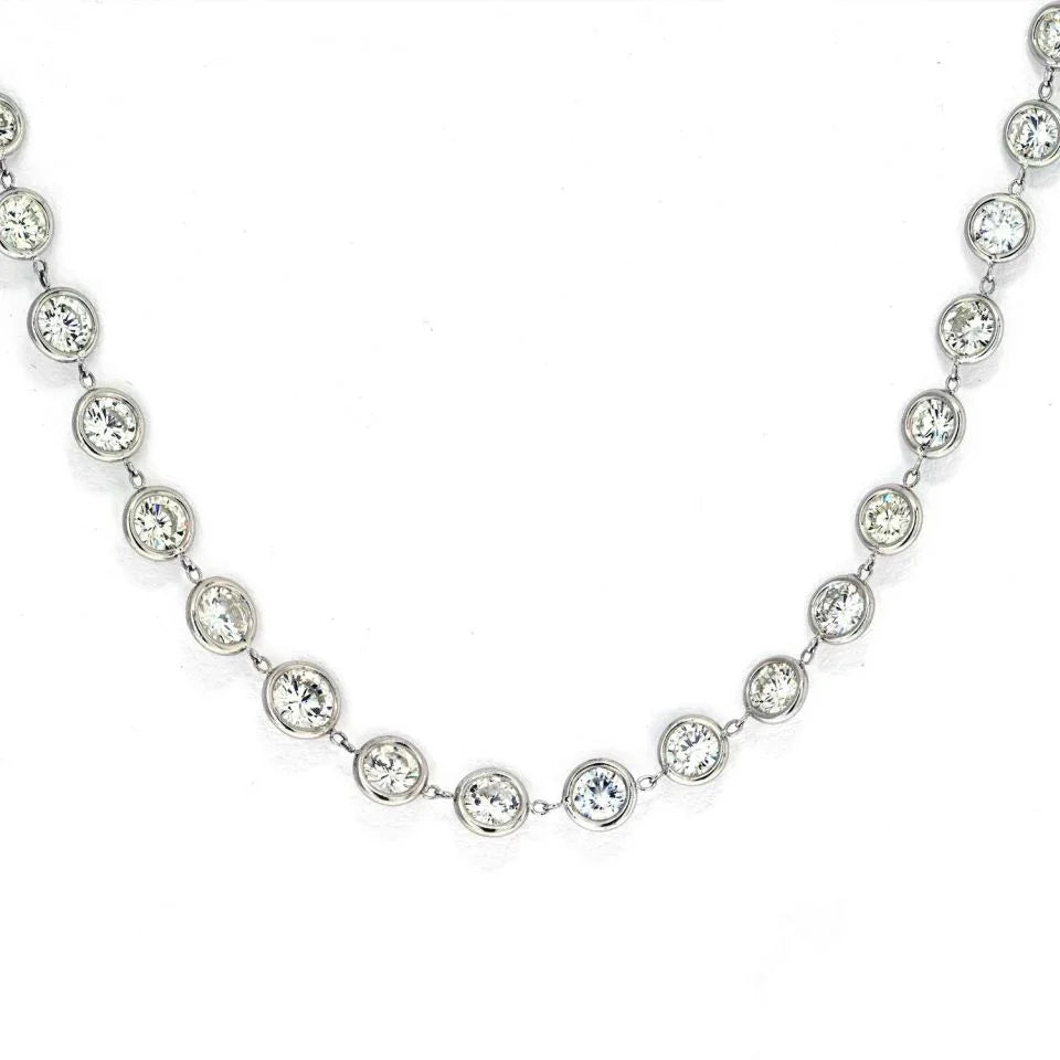 Platinum 24 inches 15 Carat Diamonds by the Yard Chain Necklace - The Back Vault