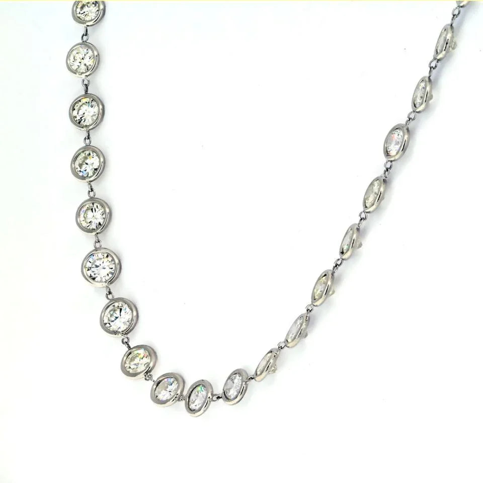 Platinum 24 inches 15 Carat Diamonds by the Yard Chain Necklace - The Back Vault