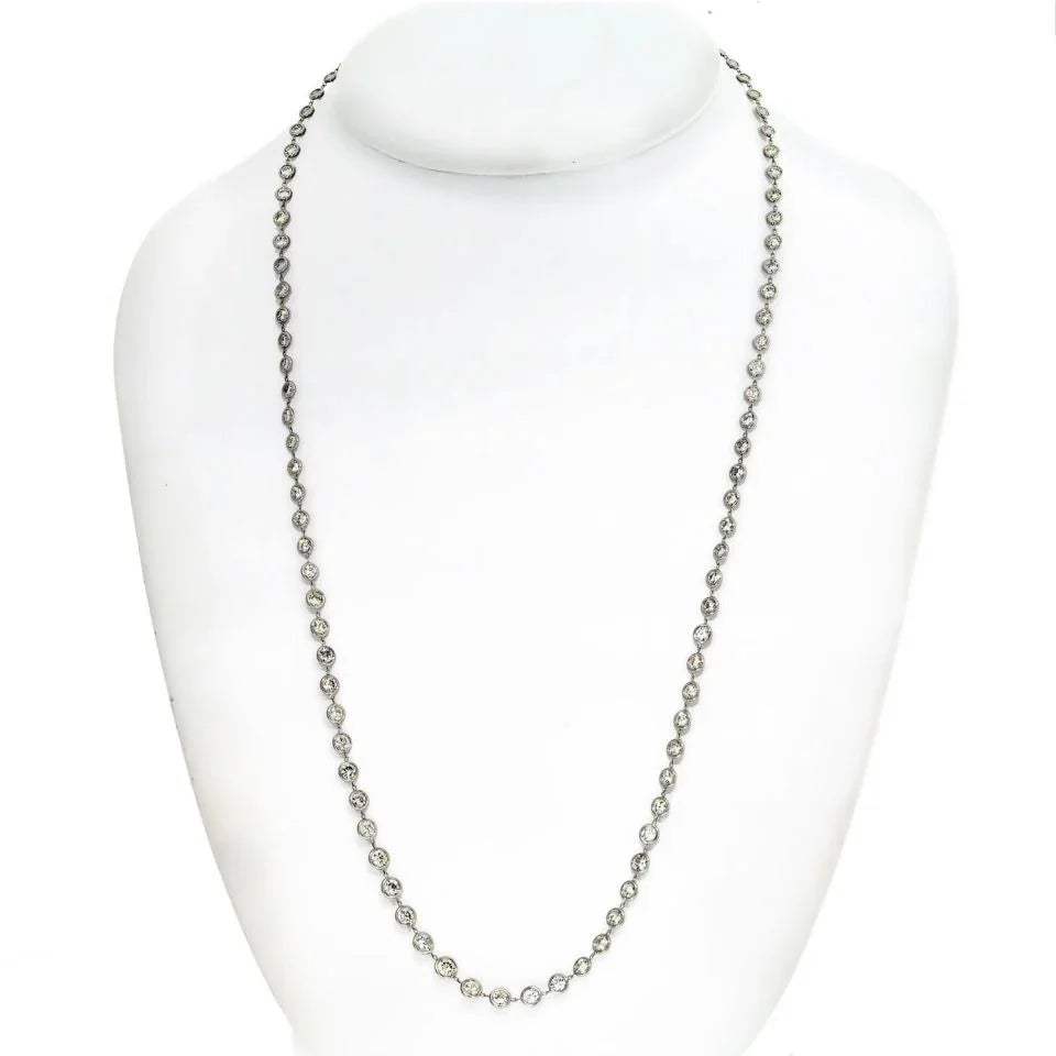 Platinum 24 inches 15 Carat Diamonds by the Yard Chain Necklace - The Back Vault