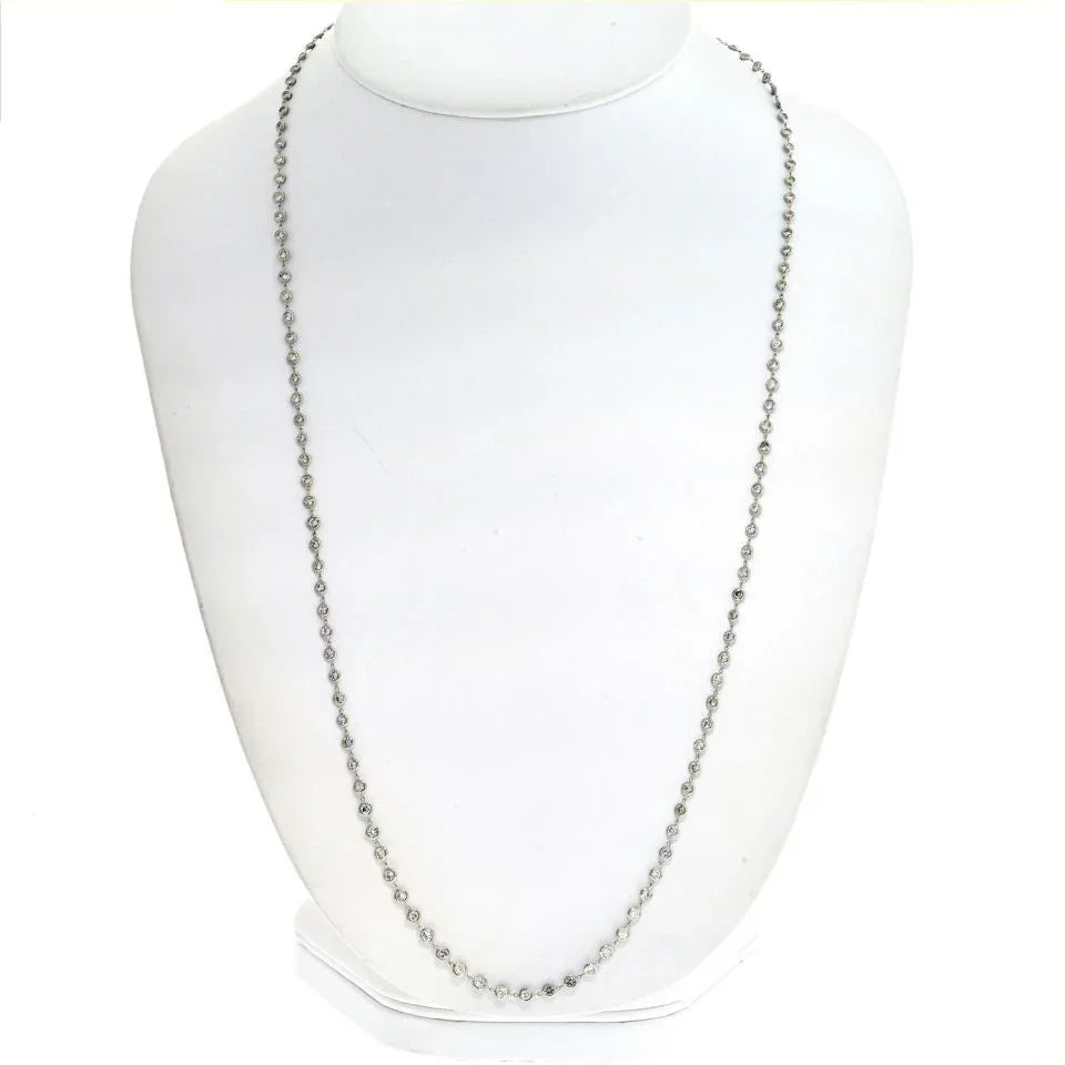 Platinum 7.76 Carat Diamond by the Yard Necklace - The Back Vault