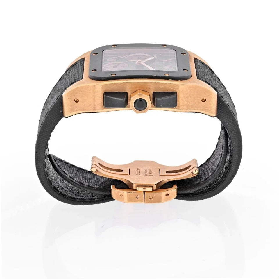 Cartier 18K Rose Gold Santos 100 XL Chronograph Men Wrist Watch - The Back Vault