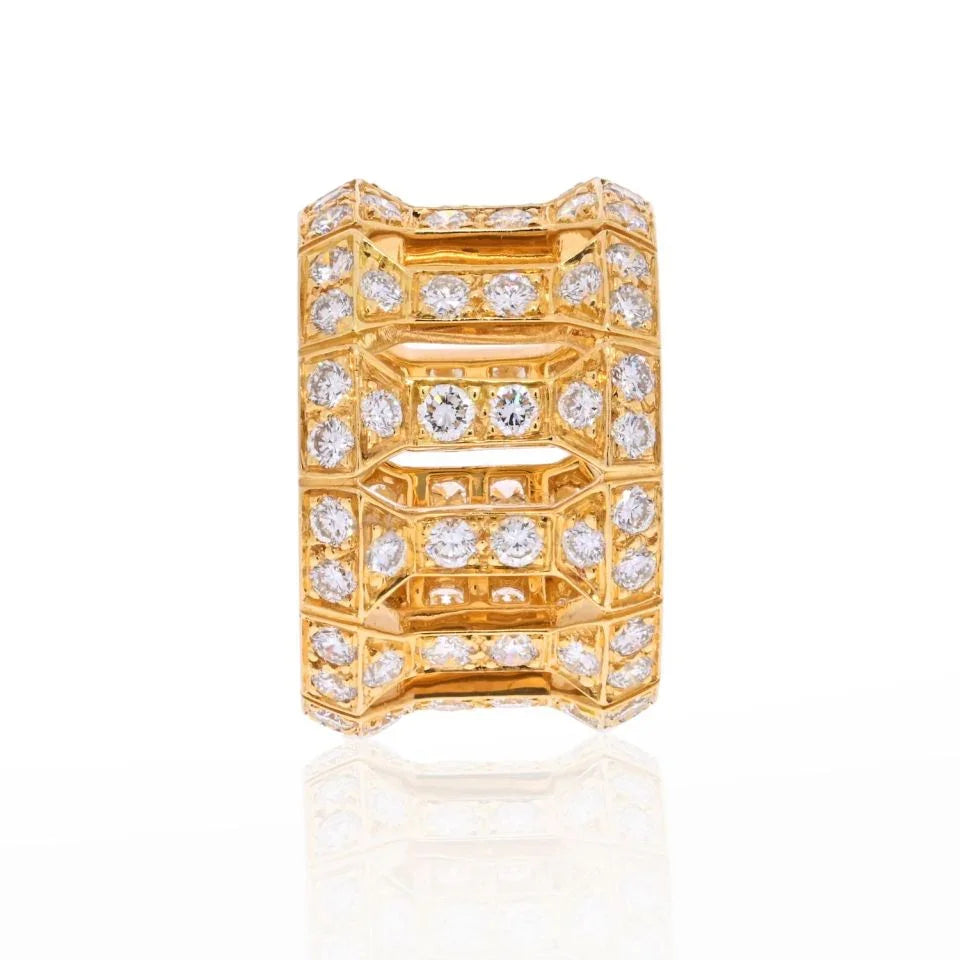 Cartier 18K Yellow Gold Diamond Pillar Ring - The Back Vault