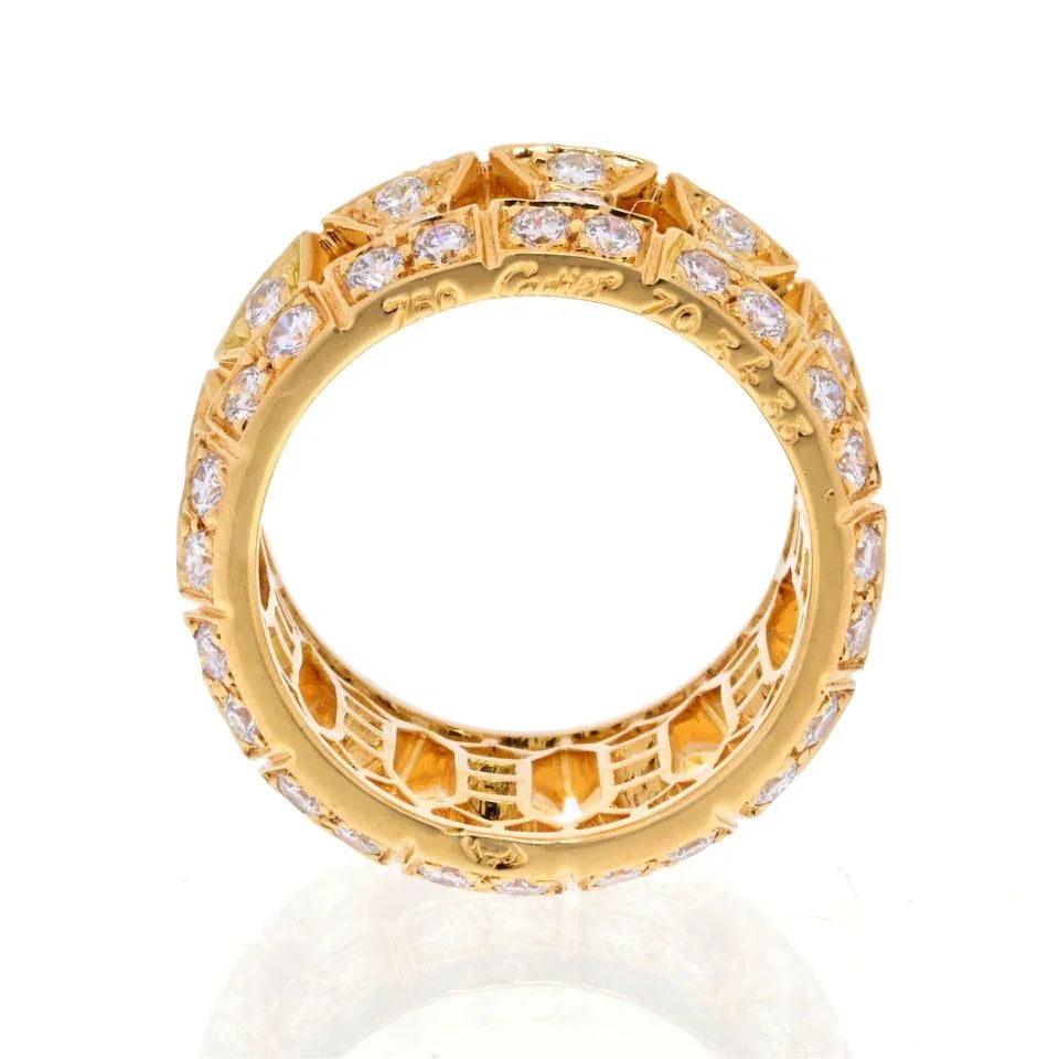 Cartier 18K Yellow Gold Diamond Pillar Ring - The Back Vault