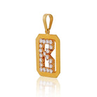18K Yellow Gold Initial Charm B With Diamonds Pendant - The Back Vault