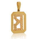 18K Yellow Gold Initial Charm B With Diamonds Pendant - The Back Vault