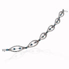 18K White Gold Diamond And Aquamarine One Line Bracelet - The Back Vault