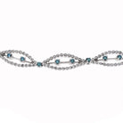 18K White Gold Diamond And Aquamarine One Line Bracelet - The Back Vault
