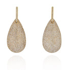 18K Yellow Gold Pave Diamond Teardrop Dangling Earrings - The Back Vault