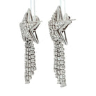 18K White Gold 15 Carat Large Diamond Star Dangling Earrings - The Back Vault