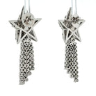 18K White Gold 15 Carat Large Diamond Star Dangling Earrings - The Back Vault