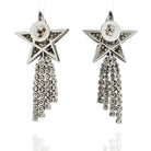 18K White Gold 15 Carat Large Diamond Star Dangling Earrings - The Back Vault