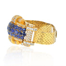 Platinum & 18K Yellow Gold 1950's Diamond And Sapphire Bracelet - The Back Vault