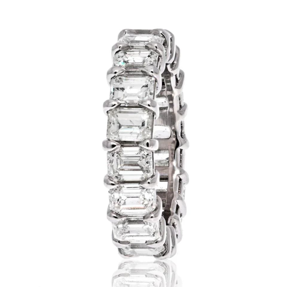 Platinum 9.70cts Emerald Cut Diamond Eternity Ring - The Back Vault