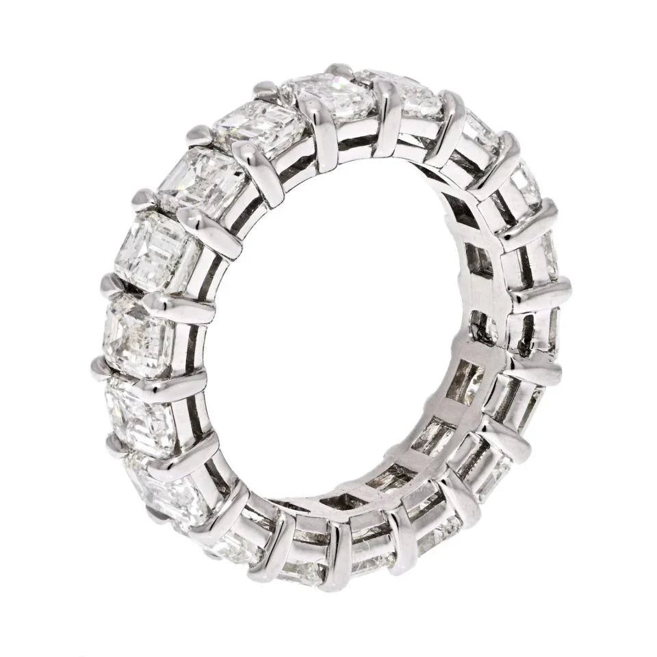 Platinum 9.70cts Emerald Cut Diamond Eternity Ring - The Back Vault