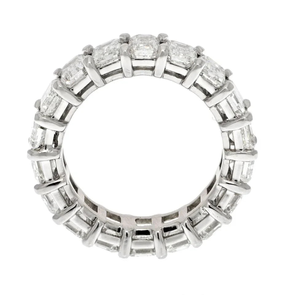 Platinum 9.70cts Emerald Cut Diamond Eternity Ring - The Back Vault