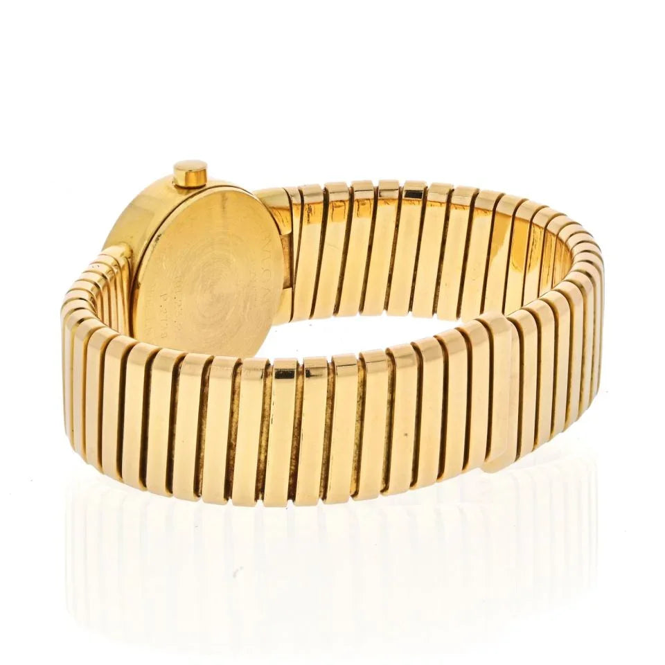 Bvlgari 18K Yellow Gold Tubogas 23mm BB23 2T Women Watch - The Back Vault