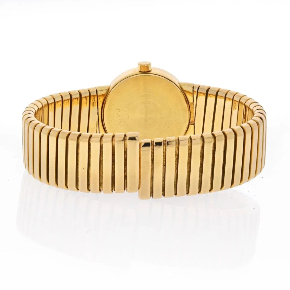Bvlgari 18K Yellow Gold Tubogas 23mm BB23 2T Women Watch - The Back Vault
