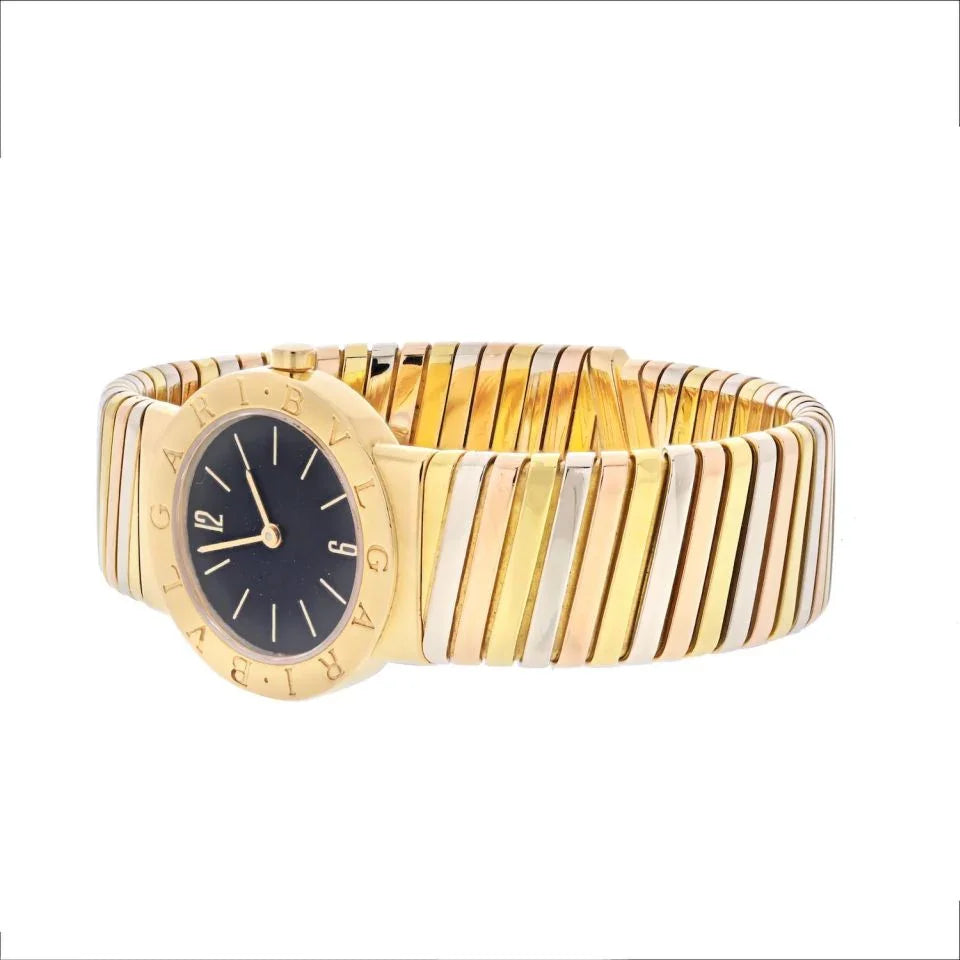 Bvlgari 18K Yellow Gold Tubogas Round Dial Women Watch - The Back Vault
