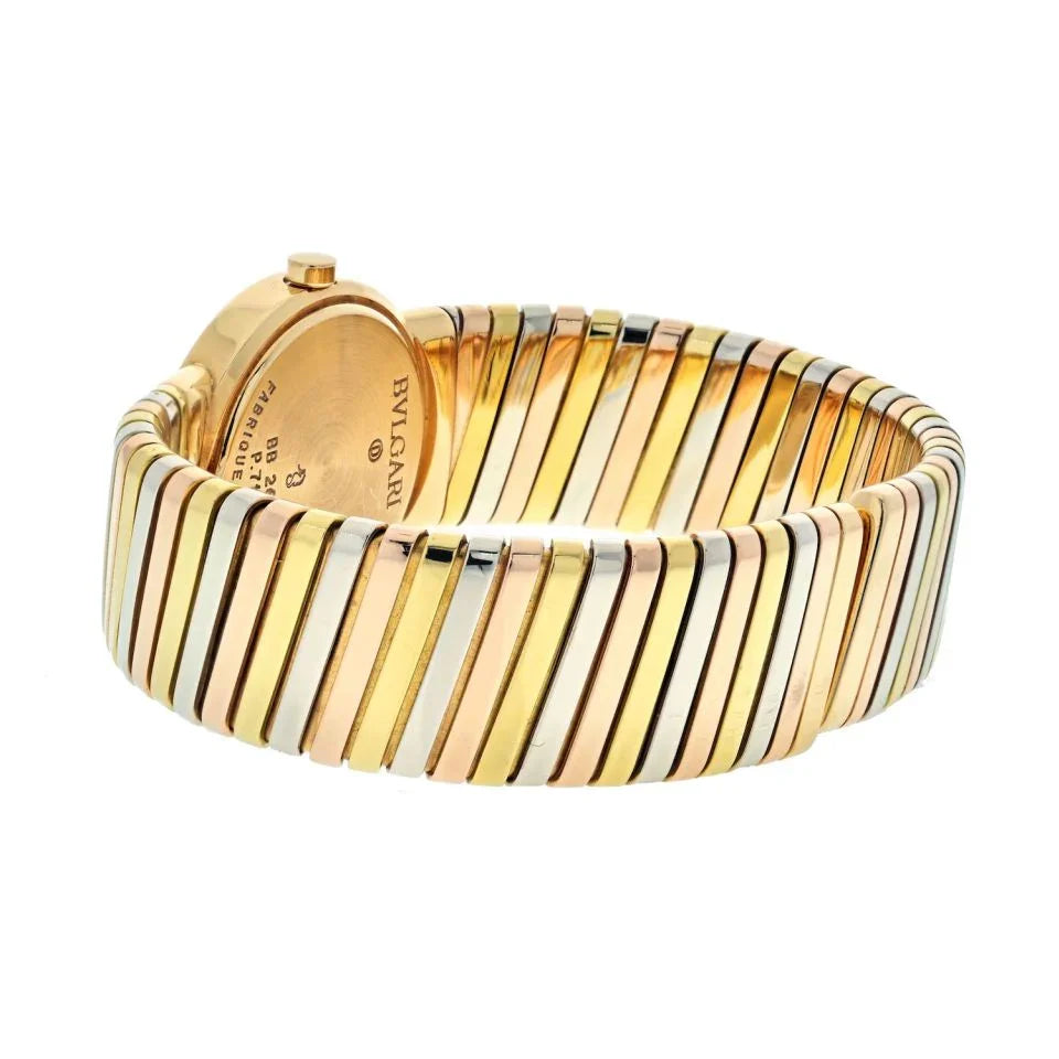 Bvlgari 18K Yellow Gold Tubogas Round Dial Women Watch - The Back Vault