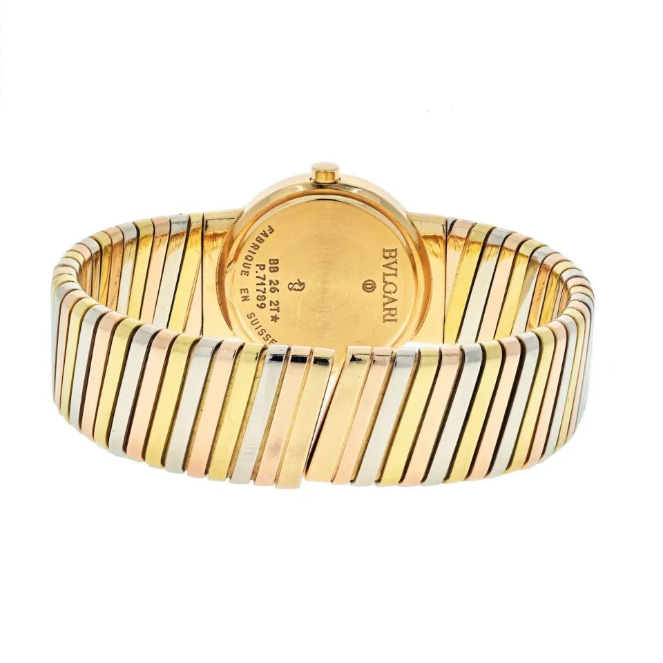 Bvlgari 18K Yellow Gold Tubogas Round Dial Women Watch - The Back Vault