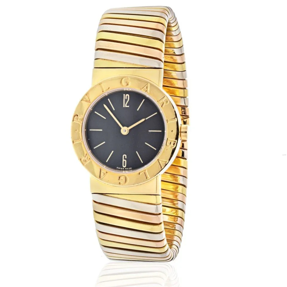 Bvlgari 18K Yellow Gold Tubogas Round Dial Women Watch - The Back Vault