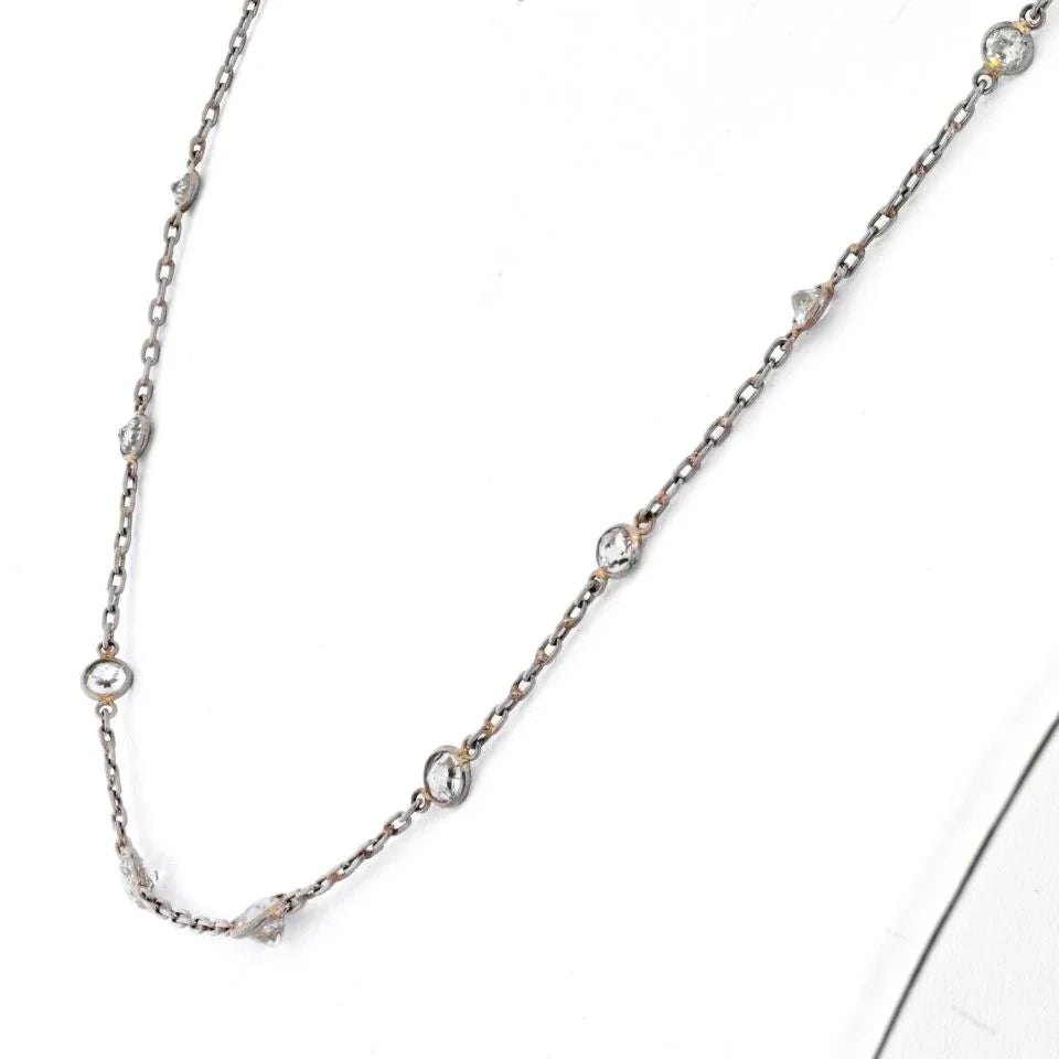 Platinum 3.42cts Diamonds by the Yard Necklace - The Back Vault
