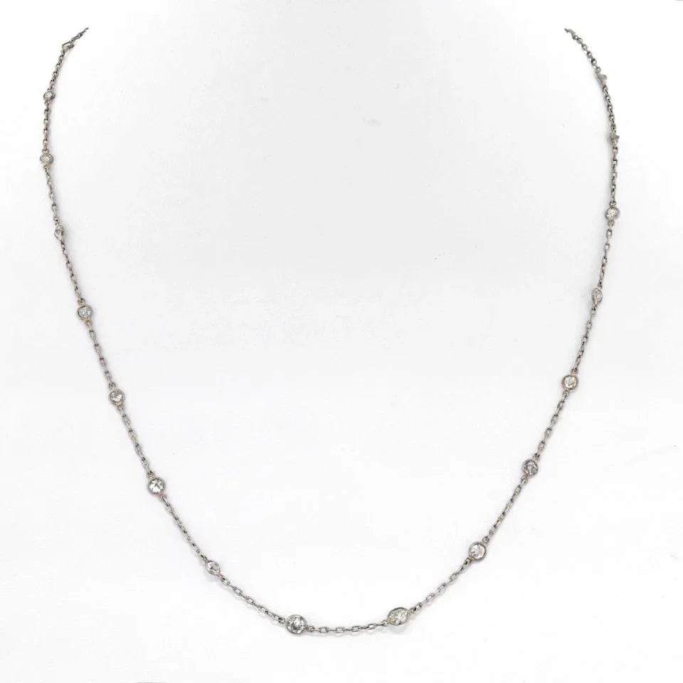 Platinum 3.42cts Diamonds by the Yard Necklace - The Back Vault