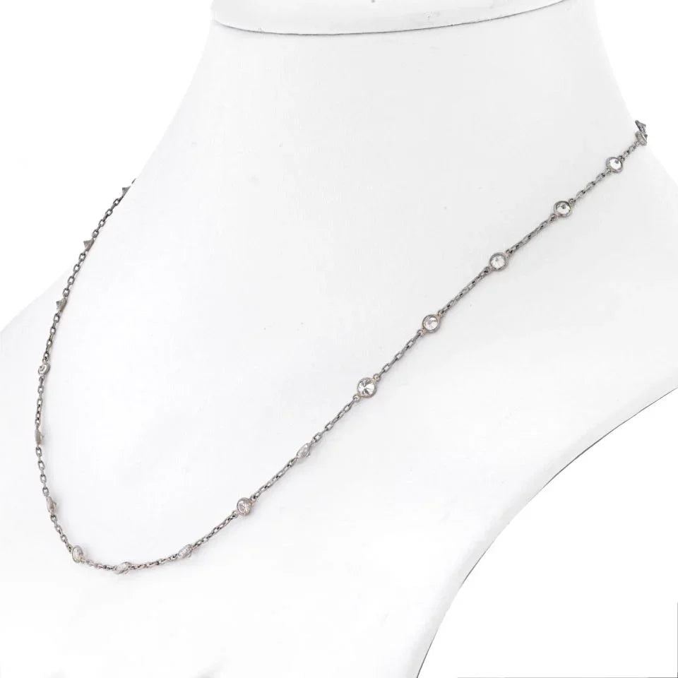 Platinum 3.42cts Diamonds by the Yard Necklace - The Back Vault