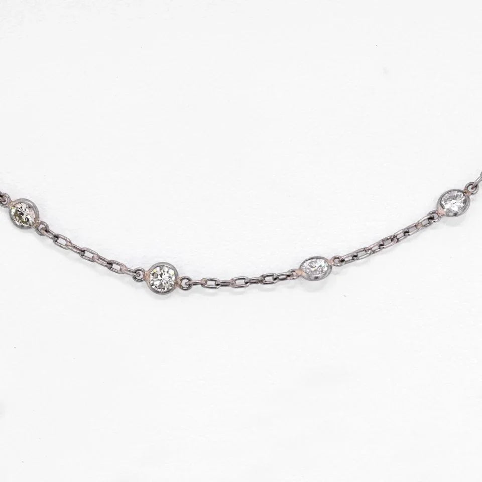 Platinum 3.42cts Diamonds by the Yard Necklace - The Back Vault