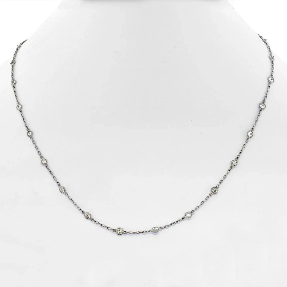Platinum 3.42cts Diamonds by the Yard Necklace - The Back Vault