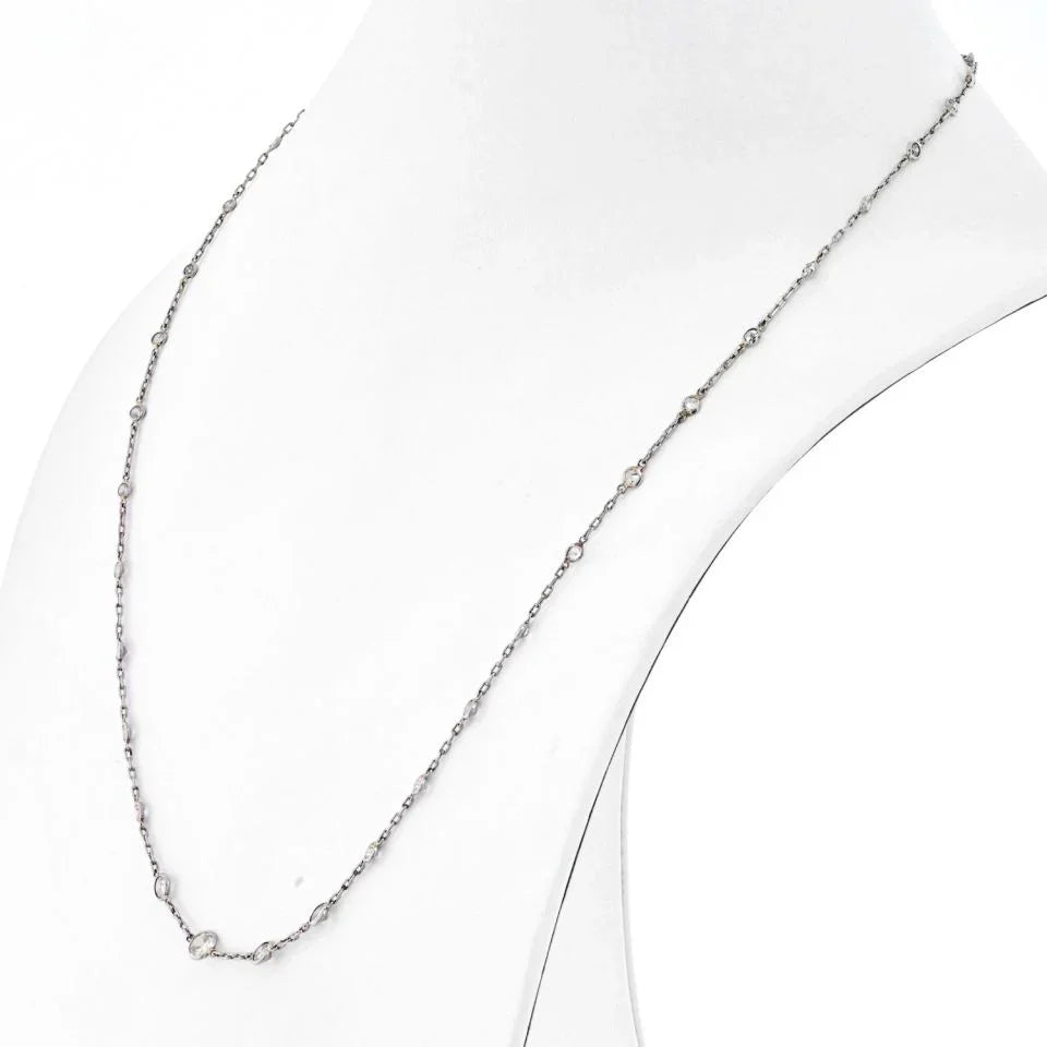 Platinum 4.18cts Diamonds by the Yard Necklace - The Back Vault