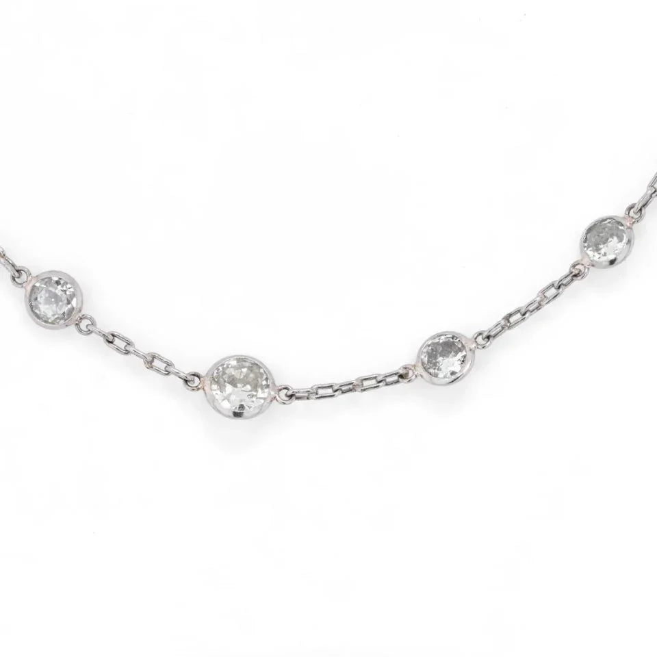 Platinum 4.18cts Diamonds by the Yard Necklace - The Back Vault